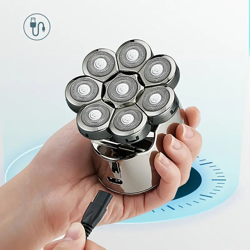 Electric Head Hair Shaver with LED Display and Trimmer