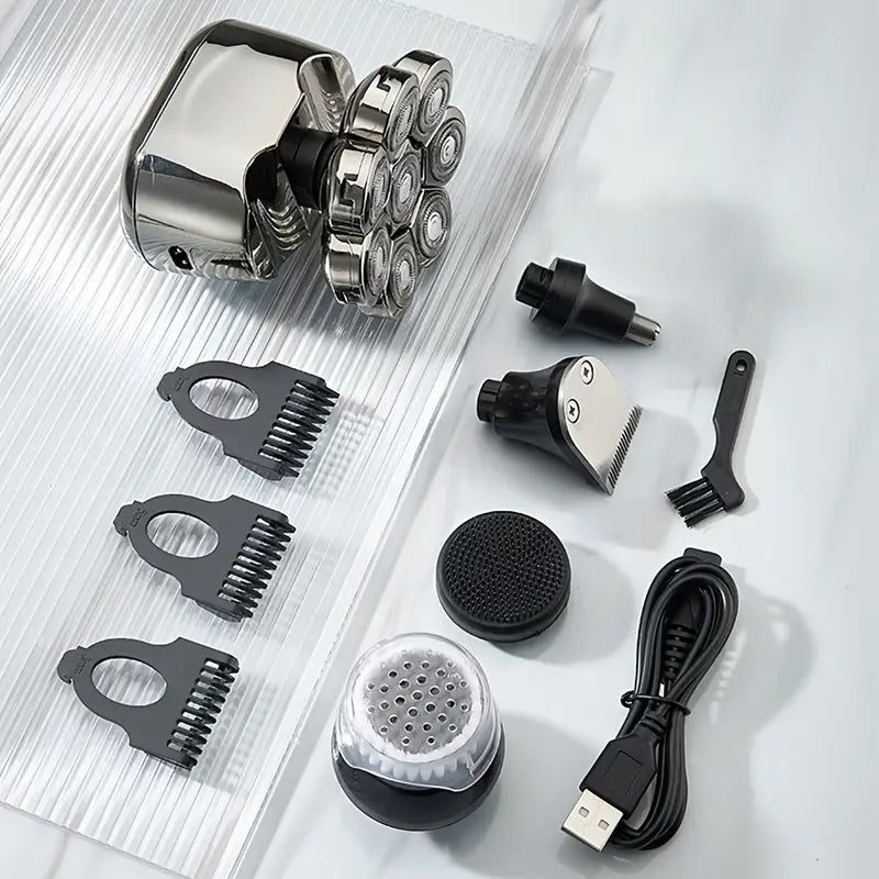 Electric Head Hair Shaver with LED Display and Trimmer