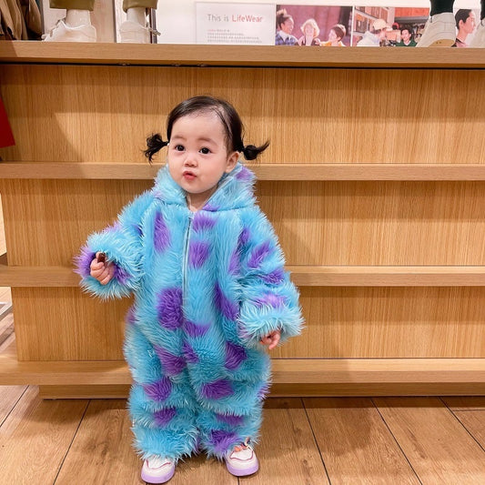 Sully Monsters Inc. Baby Jumpsuit With Hooded Zipper